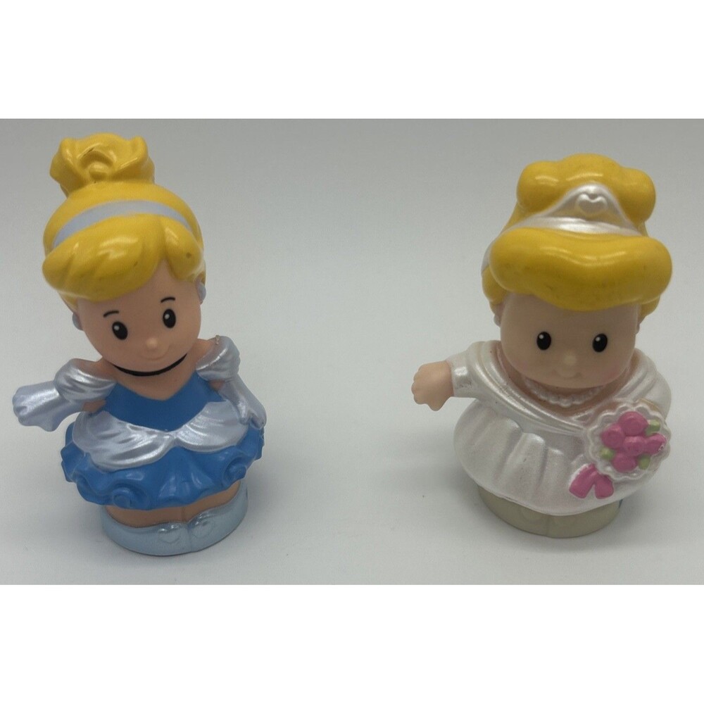Fisher Price Little People Disney Princess Figures Lot Cinderella Blue And Bride